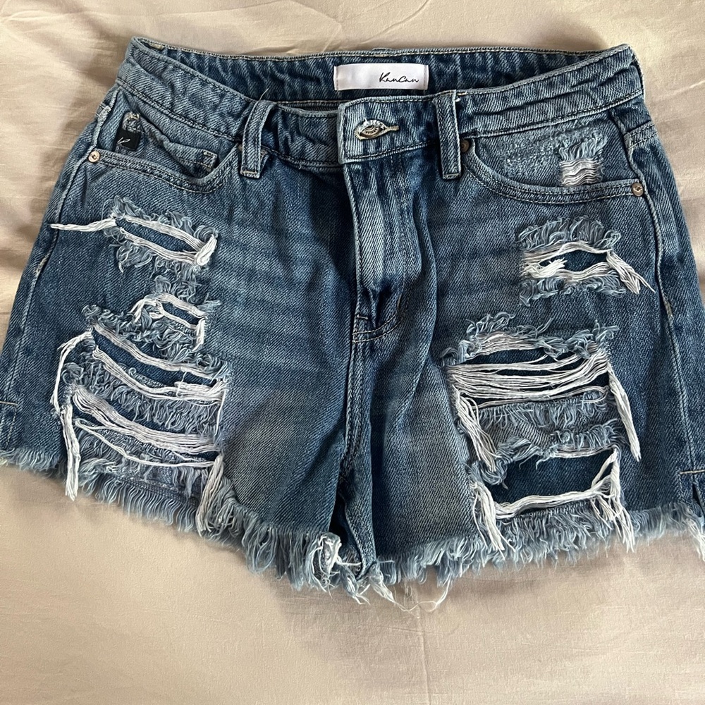 Kancan Distressed Denim Shorts